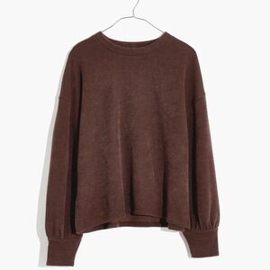 NWOT Madewell Brushed Knit Puff-Sleeve Top 🤎